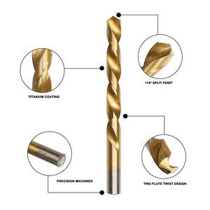 Jeu de forets hélicoïdaux en nitrure de titane revêtu de cobalt Hss Jeu de forets hélicoïdaux pour métal - Product Image 2