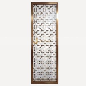EX287 Stainless Steel Gold Room Divider for Home <b>Wall</b> Art Decorative <b>Screen</b> Metal <b>Screen</b> Dividers Partitions Room Divider - Product Image 1