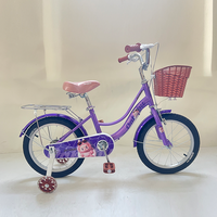 Vélo pour enfants pour filles de 3 à 12 ans, cadre en acier pliable, vitesse unique, frein à câble, roues d'apprentissage, 12/16/20 pouces