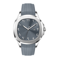 Jam Tangan Sport Pria Minimalis Klasik Persegi Bercahaya Quartz dengan Tanggal Arab, Silikon Mewah Modis