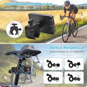 GreenYi Rétroviseur de guidon de vélo 1080P Caméra de recul de vélo rechargeable avec moniteur 4.3 ''Vision nocturne Vue grand angle 150 ° - Product Image 5