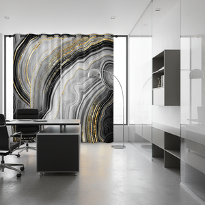 Rideau de luxe en peluche courte à texture marbrée imprimée en 3D <span class=keywords><strong>pour</strong></span> <span class=keywords><strong>chambre</strong></span>, salon et bureau - Product Image 2