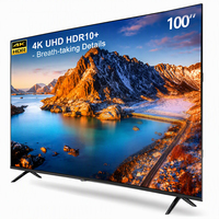 Televisor Inteligente 4K de 100 Pulgadas con Sistema Operativo Android 16, Televisor LED Ultra Delgado sin Marco, WiFi, Control Remoto por Voz, Precio de Fábrica, OEM, ODM para Hotel y Hogar