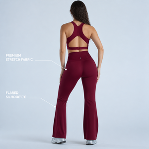 Charlo Custom Women <b>Flared</b> Yoga Pants <b>High</b> <b>Waisted</b> Premium Stretch Gym <b>Leggings</b> Fitness Workout Wholesale Bulk OEM GCC - Product Image 2
