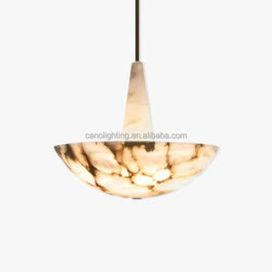 中国厂家直销线性雪花石膏发光二极管吊灯室内客厅卧室照明奥斯陆黄铜吊灯 - Product Image 1