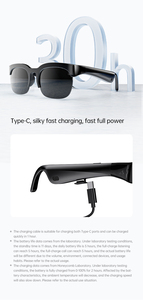XG89 Smart Glasses On-Ear Stereo <b>Wireless</b> Headset LED Indicator <b>Mic</b> Noise Reduction Sunglasses for Driving Cycling Sports - Product Image 6