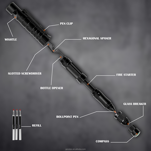 Stylo tactique <span class=keywords><strong>EDC</strong></span> en alliage d'aluminium à double fonction pour la survie des conducteurs et les voyages en plein air, outil d'urgence automobile, équipement <span class=keywords><strong>EDC</strong></span> - Product Image 2