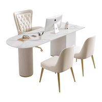 Meubles de bureau de Table de bureau de luxe Nordic Light avec tiroirs bureau moderne en bois massif avec dessus en marbre