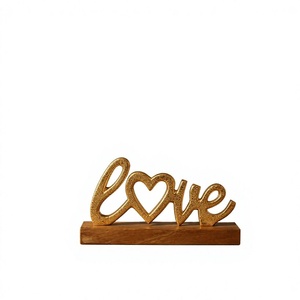 Décoration Murale en Métal avec Base en Bois, Cadeau pour Anniversaire de Mariage, Anniversaire, Décoration d'Intérieur - Product Image 1