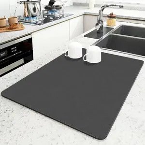 Dish Drying Mat 16x18 Heat Resistant Drying Mat Dishwasher Safe Draining Mat For Kitchen