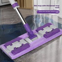 Serpillère plate rotative télescopique en acier inoxydable à absorption rapide, séchage rapide, mains libres, en microfibre pliable pour usage domestique