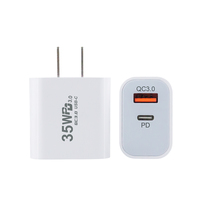 Nouveauté Chargeur rapide USB C 35W EU US PD 3.0 Double port Chargeur mural de voyage pour iPhone 13 14 15 Android Bloc de charge