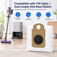 Sac de remplacement pour la collecte de poussière pour station de base auto-vidante Dyson V10 Konical, sac de dépoussiérage non tissé
