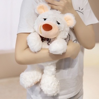 Niedlicher trauriger Teddybär-Plüschtier mit weichem, lockigem Fell – Kuscheltier für Kinder, Trösterpuppe, Geburtstags- und Feiertagsgeschenk