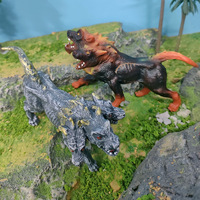 -Simulación mito leyenda Warcraft modelo niños infierno cognitivo perro de tres cabezas monstruo animal adorno juguete
