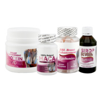 Lot de 4 Compléments Certifiés BPF pour le Soutien de la Poitrine et l'Amélioration des Courbes chez l'Adulte : Poudre Protéinée, Sirop et Gommes – Vente en Gros