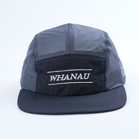 Topi lari Brim pendek nilon berkualitas tinggi topi 5 Panel dengan cetakan kustom topi hujan Logo 5 Panel cepat kering topi Kemah
