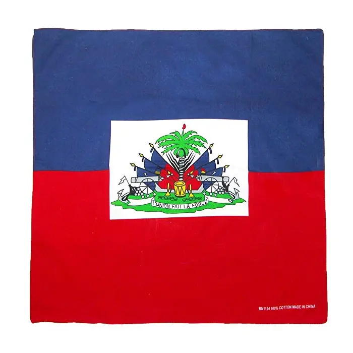 % 100% pamuk özel ülke bayrağı <span class=keywords><strong>bandana</strong></span> haiti bayrak bandanalar