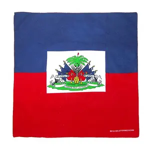 100% Katun Bendera Negara Kustom Bandana Bendera Haitian Bandana