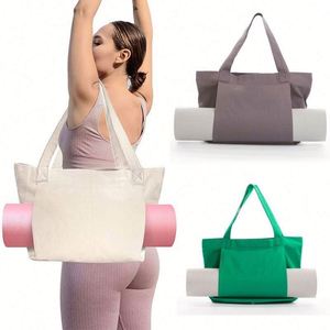 Sac de transport portable et personnalisable pour tapis de yoga en toile, avec bandoulière, couleurs variées, idéal pour la gym, les sports de plein air et les voyages - Product Image 2