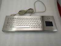 Clavier mécanique imperméable de kiosque en métal industriel d'acier inoxydable de 65 touches avec le touchpad ou la boule de commande