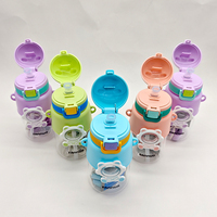 680Ml Étanche Portable Large Bouche Enfants Kawaii Mignon Bouteille D'eau En Plastique Avec Sangle De Paille