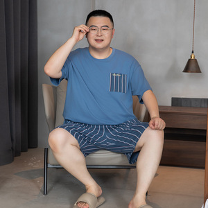 <span class=keywords><strong>Pigiama</strong></span> <span class=keywords><strong>da</strong></span> <span class=keywords><strong>uomo</strong></span> 3XL-5XL, set estivo con <span class=keywords><strong>pantaloncini</strong></span> a maniche corte, casual, in modal, taglie forti, loungewear, nuovo stile estivo - Product Image 4