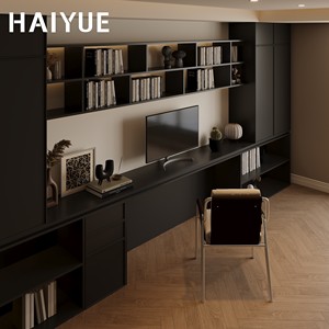 Компактный настенный плавающий стол-комод HAIYUE со встроенным органайзером для кабелей для небольшого домашнего офиса - Product Image 2