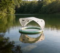 Plateforme flottante gonflable portable avec auvent pare-soleil, île flottante en PVC durable, marque EJIA, capacité maximale pour lac, océan, eau
