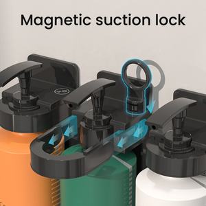 Fabricant magnétique verrouillable ABS mural 300ML savon shampooing bouteille support pour hôtel conditionneur <span class=keywords><strong>gel</strong></span> <span class=keywords><strong>douche</strong></span> support - Product Image 4