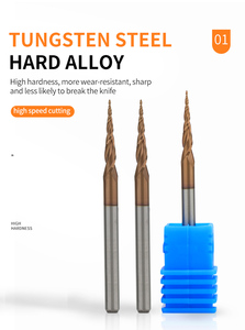 厂家批发<span class=keywords><strong>2</strong></span>槽Hrc55钨钢3.175锥形立铣刀Teppe球头钻头数控木雕铣刀 - Product Image 2