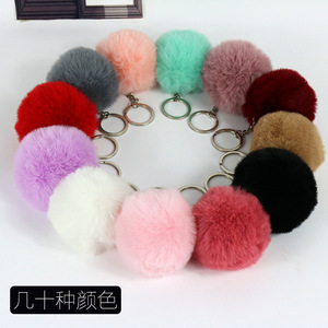<span class=keywords><strong>Llavero</strong></span> con pompón-Bola esponjosa de piel sintética de conejo con ganchos para <span class=keywords><strong>llavero</strong></span> - Product Image 2