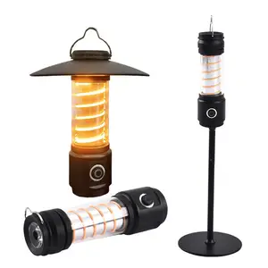 Tragbares retro-led-campinglicht usb wiederaufladbare camping laterne für angeln wandern wasserdicht outdoor-zelt-taschenlampe