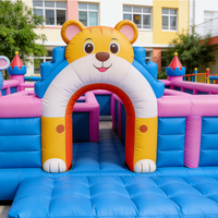 Jeux sportifs de labyrinthe pour activités de plein air et team building, grand parcours d'obstacles gonflable, labyrinthe gonflable pour enfants