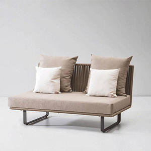 Canapé <span class=keywords><strong>en</strong></span> <span class=keywords><strong>rotin</strong></span> minimaliste moderne pour l'extérieur - Imperméable et résistant au soleil ; Idéal pour les cours, les jardins et les balcons. - Product Image 5