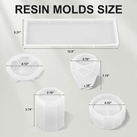 Moule en résine et silicone 4 pièces pour accessoires de salle de bain (porte-brosse à dents, gobelet et bouteille diffuseur) – Idéal pour le bricolage fait main