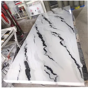 Pabrikan lembar Marmer imitasi Pvc Panel dinding Pvc lembaran plastik marmer Uv Lamina buatan
