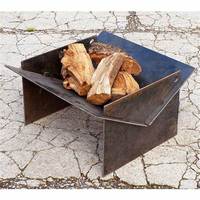 Table à feu en acier corten antique pour l'extérieur
