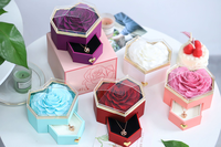 Coffret Cadeau Souvenir Saint-Valentin Mariage Roses Éternelles Faits Main Boîte à Bijoux Collier Fleur Éternelle Logo Personnalisé