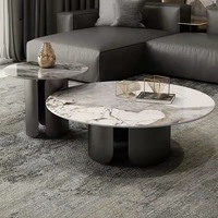 Table basse centrale de luxe moderne nordique simple en métal doré