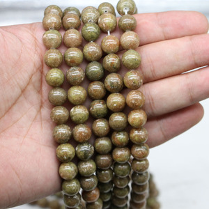 Cuentas redondas de piedra natural, piedra verde de 8mm para hacer pulseras, venta al por mayor, cuentas sueltas, accesorios de joyería DIY - Product Image 2