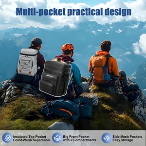 Sac à dos isotherme réutilisable en PU portable, imperméable, grande capacité <span class=keywords><strong>pour</strong></span> le déjeuner, le camping, les voyages, les pique-niques, la randonnée - Product Image 3