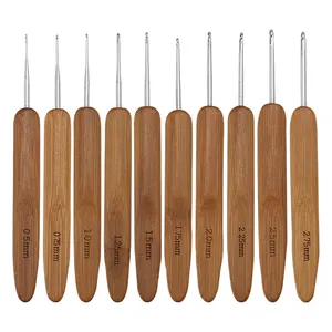 JP Bamboo Knitting Needles Tools DIY Handle Home Weave Yarn Crafts Household Crochet Hook Set