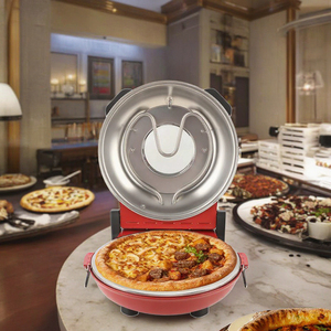 <span class=keywords><strong>Forno</strong></span> Elettrico per Pizza da Interno <span class=keywords><strong>Rosso</strong></span> da 12 Pollici con Controllo della Temperatura e Timer Meccanico per Uso Domestico e Commerciale - Product Image 3