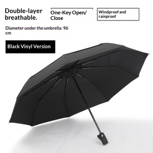 <span class=keywords><strong>Parapluie</strong></span> pliable entièrement automatique 9k à double couche respirant renforcé, super résistant aux intempéries, pour les voyages, pour hommes - Product Image 2
