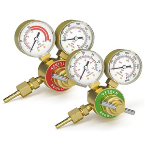 Kit de régulateurs d'oxygène et d'acétylène en laiton et aluminium, manomètre d'oxygène CGA540, manomètre d'acétylène CGA510 pour l'industrie de la soudure et de la découpe - Product Image 4