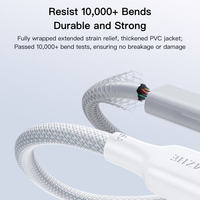 Cable de Carga USB-C SAMZHE de 1.5m, 100W, 6A, Carga Súper Rápida, Cable de Datos Trenzado Blanco para iPhone, iPad, Samsung, Xiaomi, Honor
