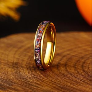 แหวนทังสเตนสีทอง 4 มม. ประดับด้วยหินจัสมินสีเขียว สำหรับผู้หญิง สไตล์ลำลอง คลาสสิก เหมาะสำหรับเป็นของขวัญในโอกาสหมั้น งานเลี้ยง หรือเป็นของขวัญแทนใจ - Product Image 5