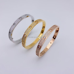 Bracciale Amore con Vite in Acciaio Inossidabile Oro 18 carati, Gioielli di Moda di Alta Qualità con Zirconi Pienamente Incassati, Ideale per il Commercio all'Ingrosso da Donna - Product Image 4