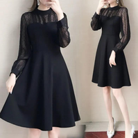 2024 dernière robe à manches longues mode femmes grande taille robes en dentelle